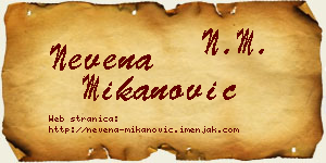 Nevena Mikanović vizit kartica